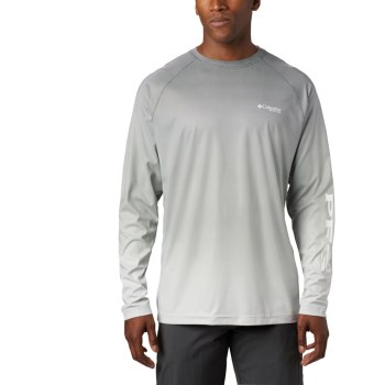 Columbia PFG Terminal Deflector Printed Long Sleeve, Sudaderas Negros Para Hombre | 046579-SJG